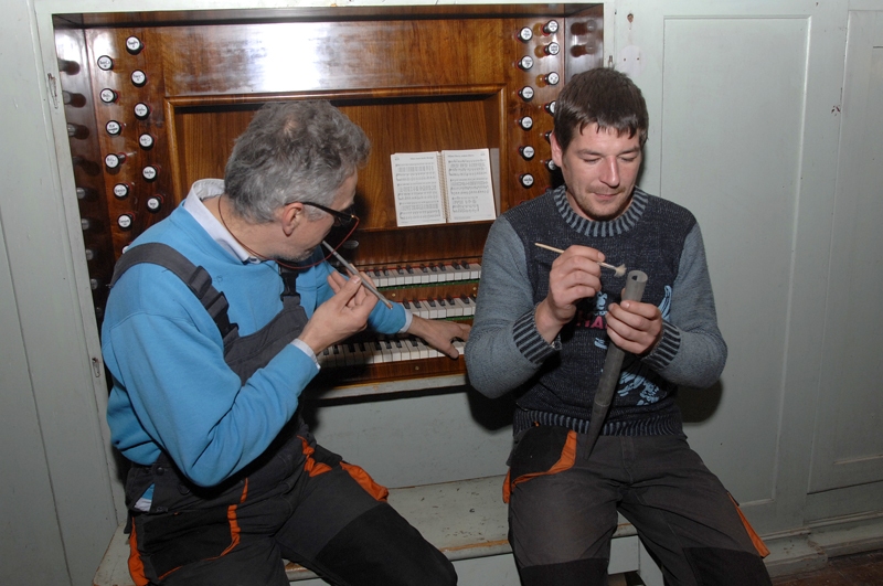  Instrumenta remonts sākās 2008. gadā, ierobežotā finansējuma dēļ turpinājies ar lieliem pārtraukumiem. 
Autors: Ivars Bogdanovs