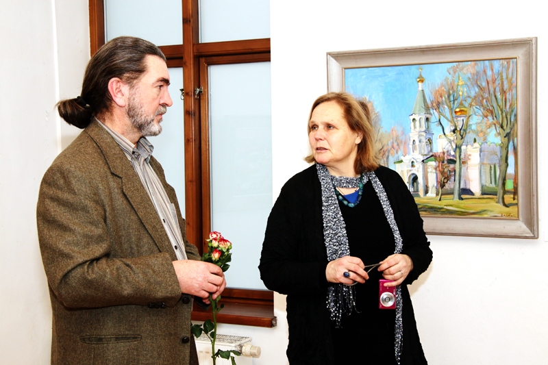 Izstādes «Ceļā» atvēršana Bauskā. Gleznotājs Valērijs Baida un viņa dzīvesbiedre Maija Jakoviča.
Autors: Linda Kaufmane