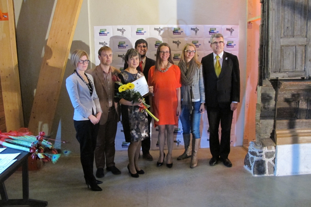 Bauskas novada domes priekšsēdētājs Raitis Ābelnieks (no labās) kopā ar pārējo pašvaldību pārstāvjiem. 
Autors: bauska.lv