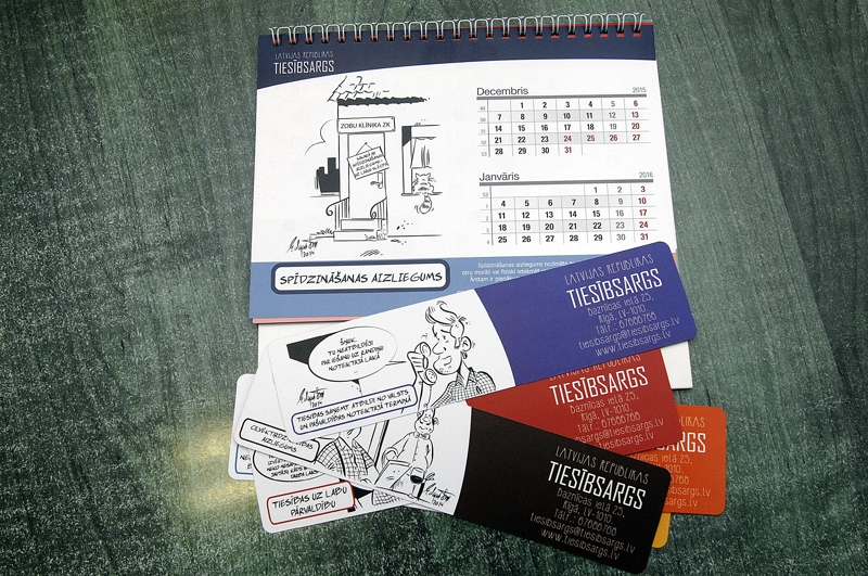 Tiesībsarga kalendāri un grāmatzīmes pieejami visiem. 
Autors: Ivars Bogdanovs