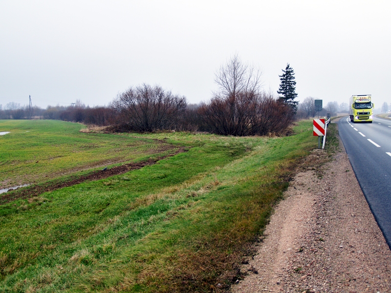Zemesgabals pie A7 aizaudzis krūmiem, sabojājot meliorāciju un applūdinot kaimiņu tīrumus.
Autors: Antra Ērgle