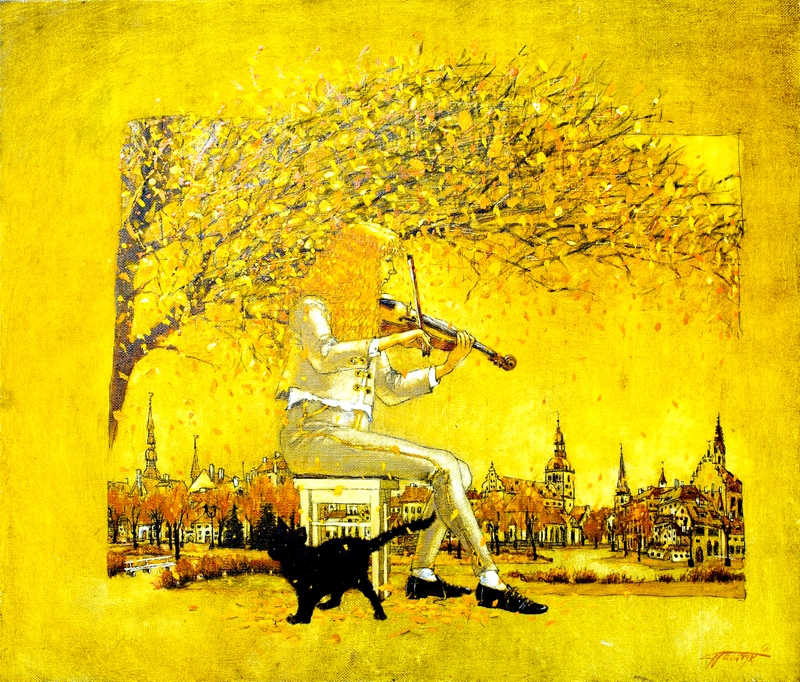 Gleznas «Zelta melodija» reprodukcija.
Autors: no «Bauskas Dzīves» arhīva.