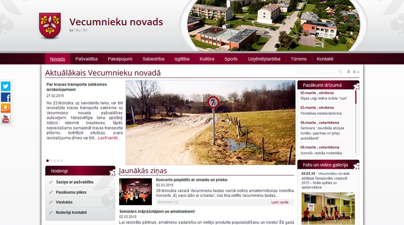 Vecumnieku novada mājaslapas jaunais veidols iedzīvotājiem raisa pretrunīgas emocijas.
Autors: Attēls – vecumnieki.lv.