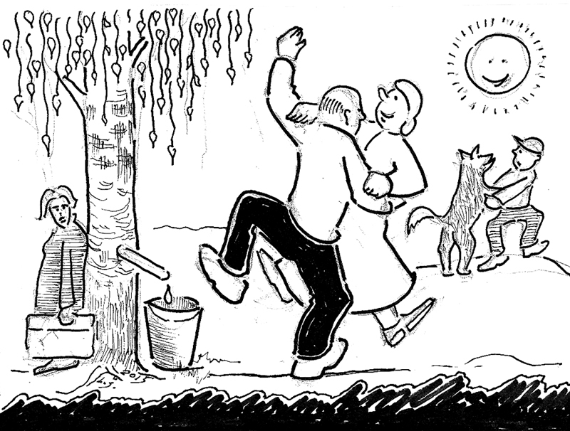 «Nekur nav tik labi kā mājās!» FAKTS: rīt, 15. maijā, kārtējie šim mēnesim iedalītie svētki – Starptautiskā ģimenes diena, ko Apvienoto Nāciju Organizācija sākusi atzīmēt pirms divdesmit gadiem, lai rosinātu sabiedrību rūpēties par ģimenes vērtībām, Latvijā – kopš 2008. gada.

Ģimene ir spēka balsts,/ Uz kā turas mūsu valsts./ Tikai reizēm tā vien šķiet,/ Valsts to neapjēdz mazliet./  Tēvs laimi meklē Vācijā,/ Bet mamma sen jau Spānijā,/ Un paliek tad no ģimenes/ Vien starptautiskas stērbeles./ Miķelim ir doma cita,/ Viņš kā pliks pa nātrēm sitas,/ Sieva, bērni – visi vagā,/ Paši savu zemi staigā.
Autors: Zīmējums – Laimonis Šulcs; rīmes – Daina Ziemele