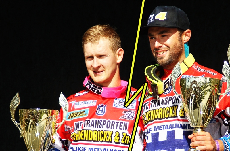 Motosportisti Elvijs Mucenieks (no kreisās) un Jans Hendrikss pēc izcīnītās otrās vietas Stelpē sadarbību pārtraukuši.
Autors: no «Bauskas Dzīves» arhīva. 