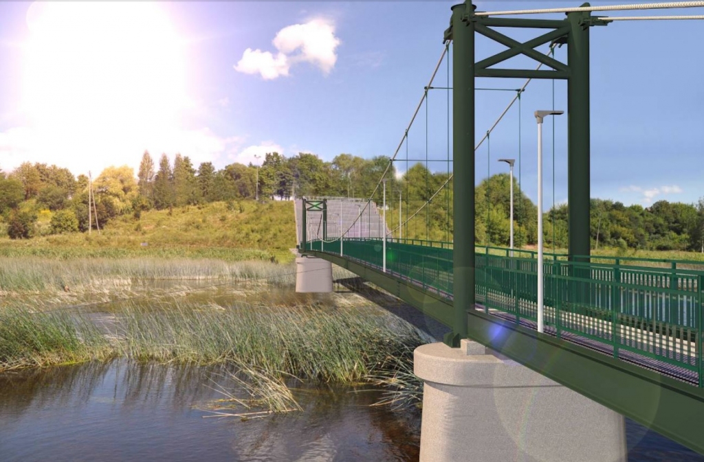 Iecerētā gājēju tilta pār Mūsu Bauskā vizualizācija.
Autors: No projekta albuma.