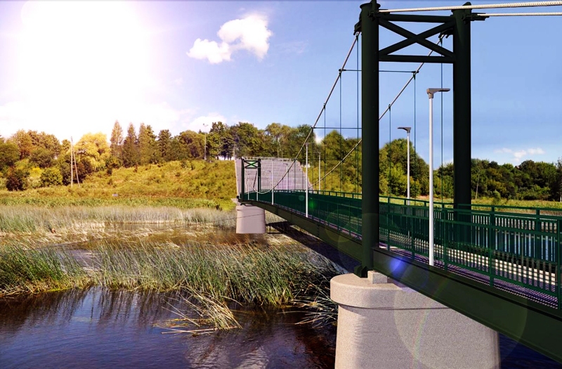 Gājēju tilts pār Mūsu Bauskā iecerēts jaunā veidolā. Stabils – tādu sola jauno upes pāreju.
Autors: Projekta vizualizācija.