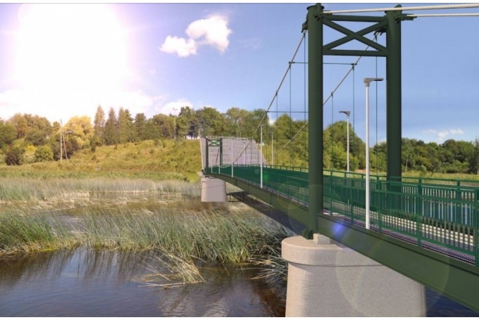 Iecerētā gājēju tilta pār Mūsu Bauskā vizualizācija.
Autors: No albuma.