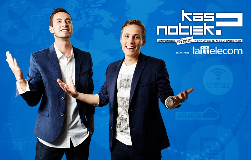 Grupas «OLAS» mūziķi Arvis Reiks un Žanis Pavlovskis vadīs konkursa «Kas notiek?» tiešraidi.
Autors: Publicitātes foto.