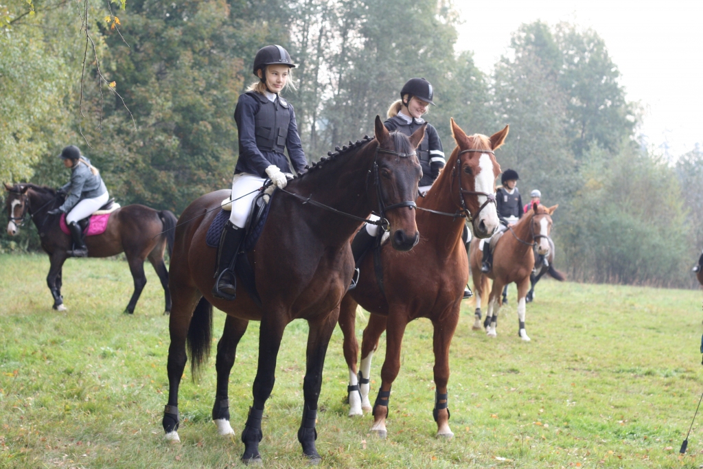 «Drostalu» jātnieces gatavojas iesildei.
Autors: No albuma.