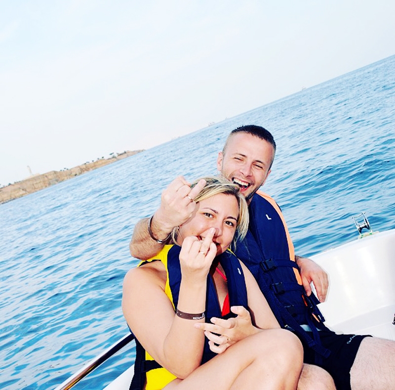 Līva un Jānis Markeviči – jaunais pāris Ēģiptē. 
Autors: no personiskā albuma