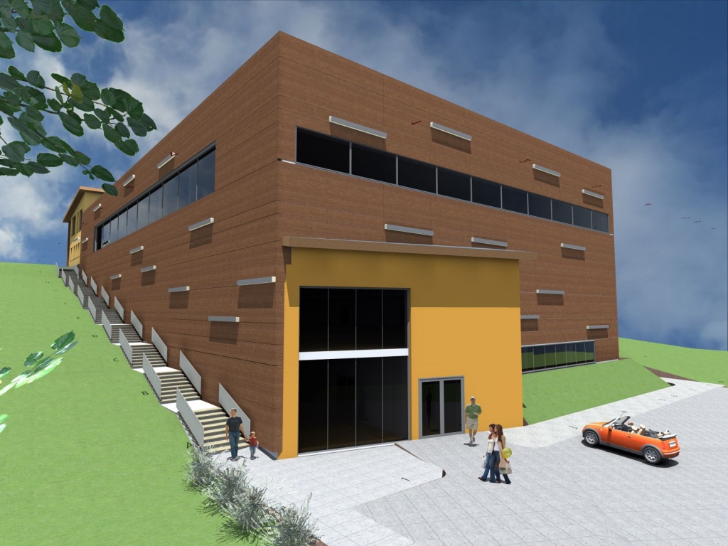 Jaunās sporta halles vizualizācija.