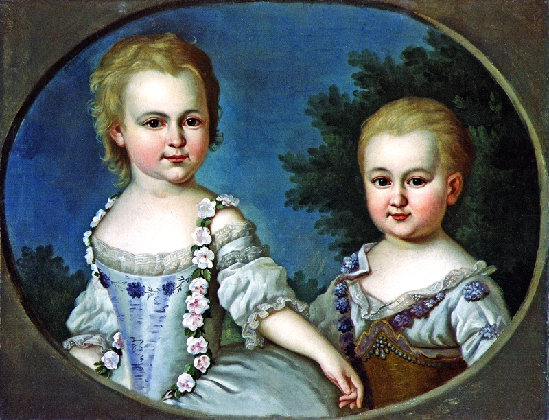 Frīdrihs Hartmans Barizjens. Kurzemes princeses Vilhelmīne un Paulīne. Ap 1784. g.
Autors: no Rundāles pils muzeja krājuma.