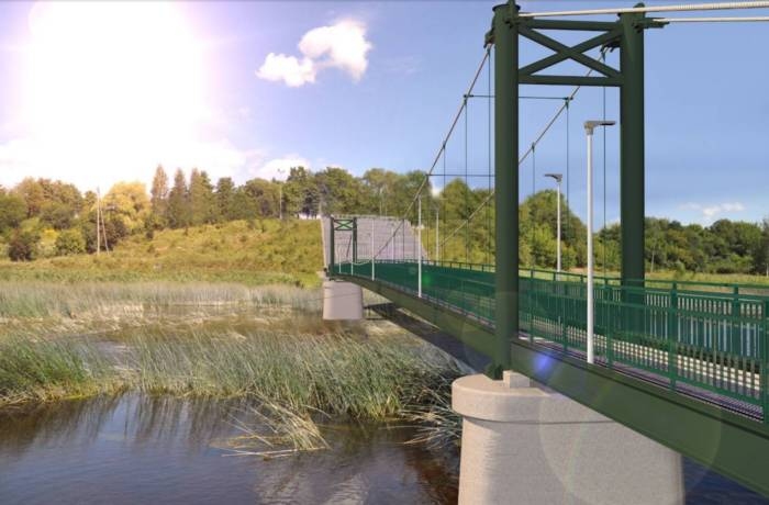 Jaunā gājēju tiltiņa pār Mūsu vizualizācija.
Autors: no Bauskas novada pašvaldības arhīva.