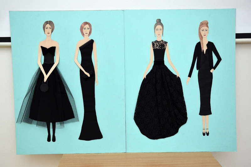 Paulas Daugules tērpi veidoti tikai melnā.