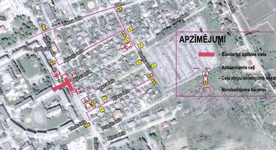 Satiksmes ierobežojumi būvdarbu laikā.
Autors: novada dome