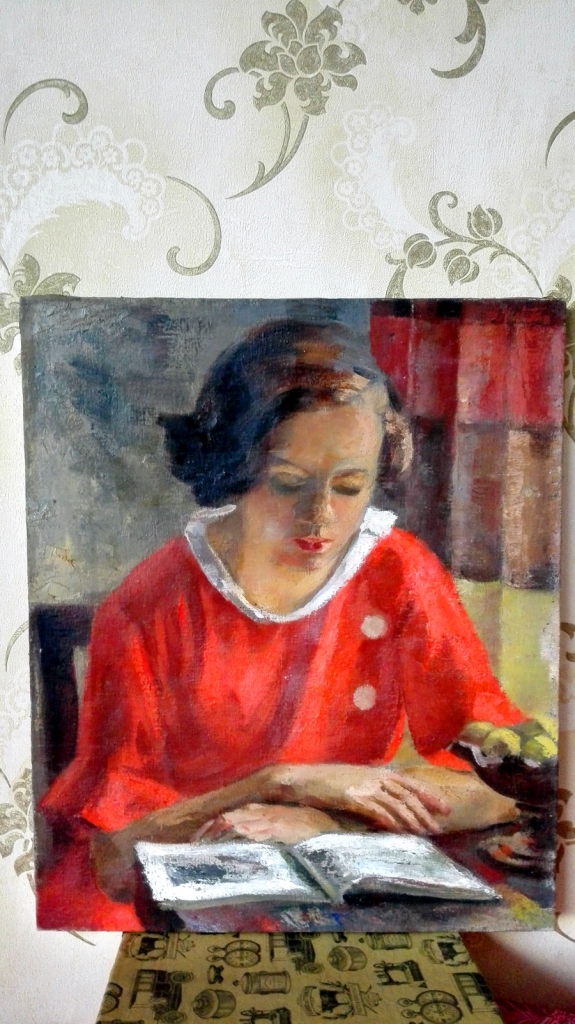 Bauskas mākslinieka Arnolda Nulīša gleznotais portrets «Irēne». Fotoreprodukcija.
Autors: no «Bauskas Dzīves» arhīva