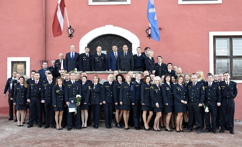 Bauskas iecirkņa policisti svinīgajā pasākumā bija pulcējušies Bauskas Rātsnamā. 
Autors: Ivars Bogdanovs