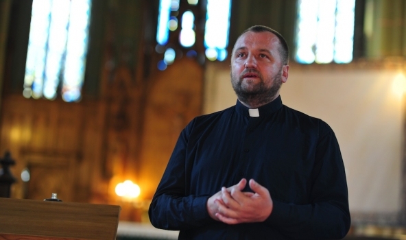 Kopienu vada mācītājs Andrejs Mediņš.
Autors: I. Znotiņš