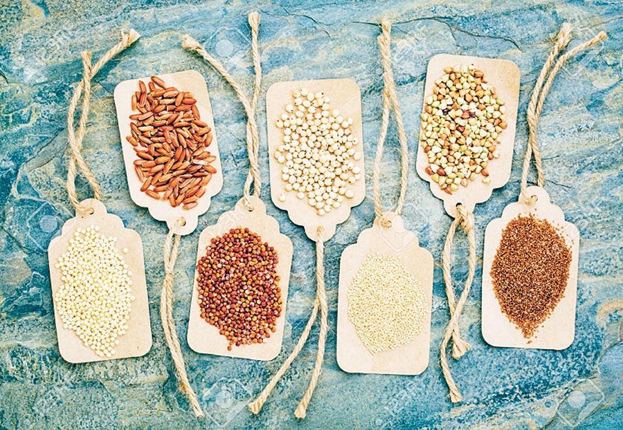 Graudaugi, kas nesatur glutēnu: kvinoja, sorgo, brūnie rīsi, tefs, griķi, amarants un prosa.
Autors: no 123.rf.com