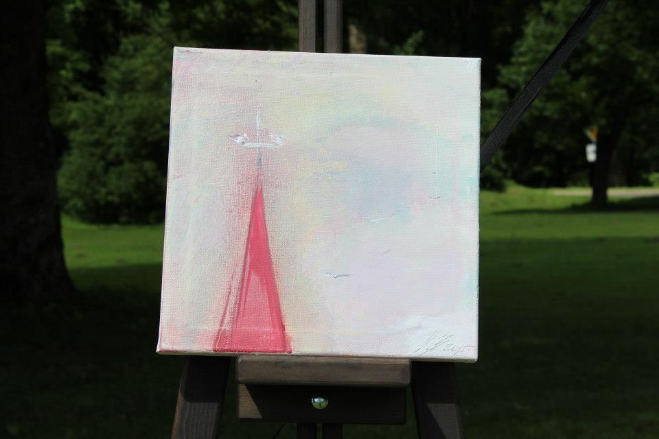 Biedrības «RaDam» 2015. gada plenērā «Ar sapni par Iecavu» Ogres mākslinieces Vitas Beikertes veidotā bilde ar luterāņu baznīcas torni, ko dāvanā pērn saņēma novada gada cilvēki Zaiga Lazdiņa-Radziņa un Rolands Radziņš.
Autors: No albuma.