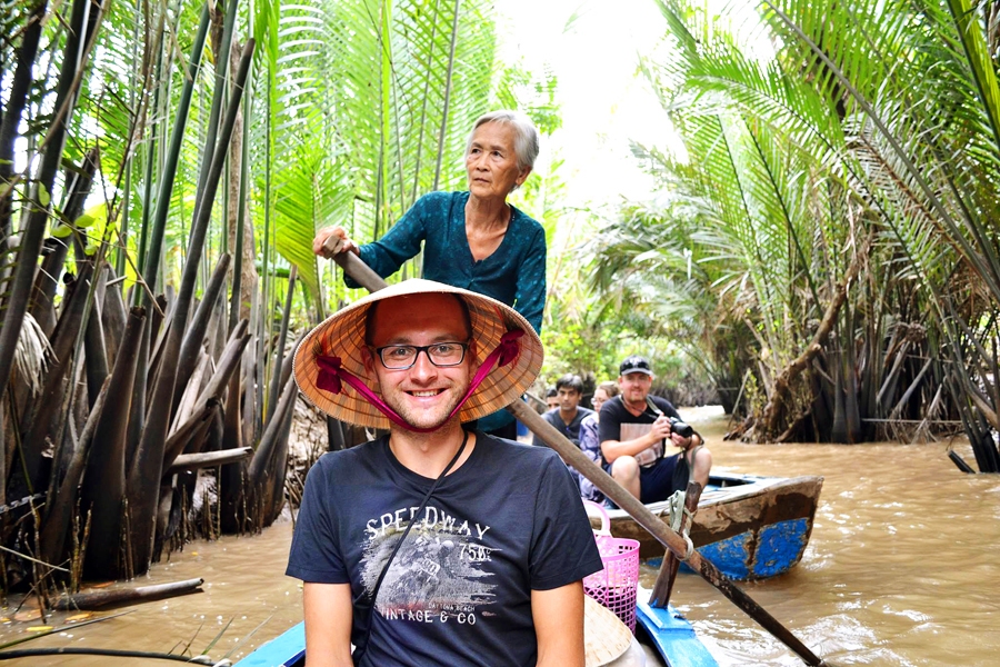 Izbrauciens pa upi Mekongas deltā.
Autors: no personiskā albuma.