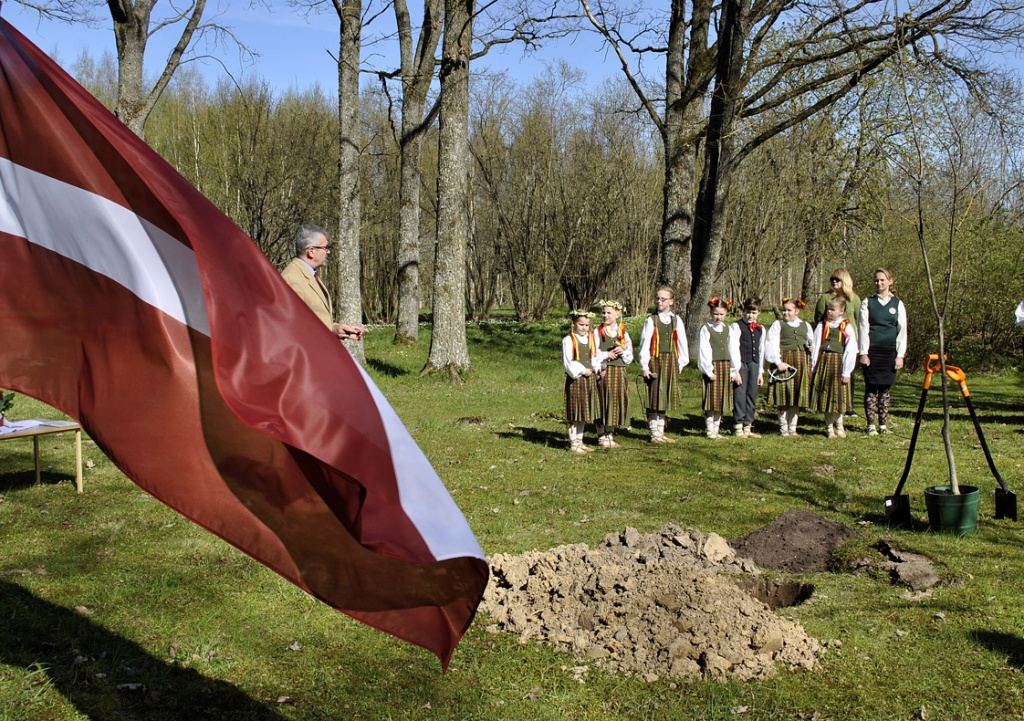 Latvijas simtgades ozolam Brunavas pagastā vieta izraudzīta pie Mežgaļu pamatskolas.
Autors: Vilnis Auzāns