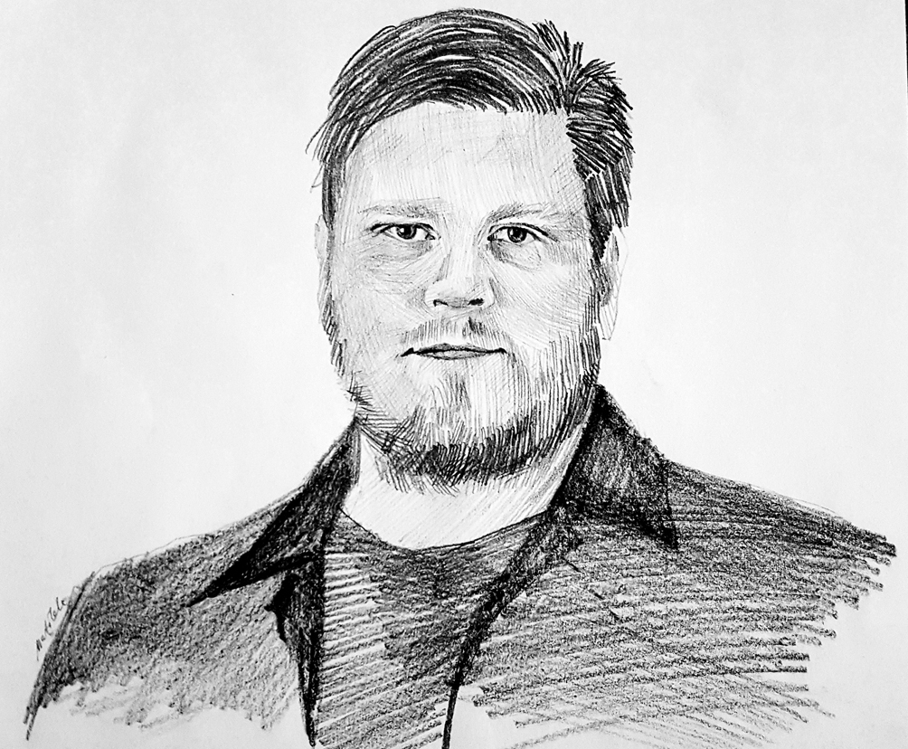 Dainis Rijkuris, NA saraksta līderis Vecumniekos.
Autors: Zīmējums – Laura Matilde Ikerte