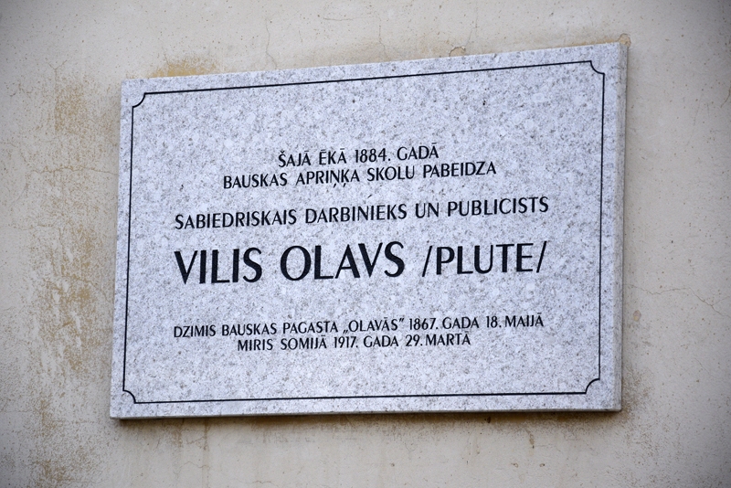 Piemiņas plāksne Vilim Olavam (Plutem).
Autors: Ivars Bogdanovs