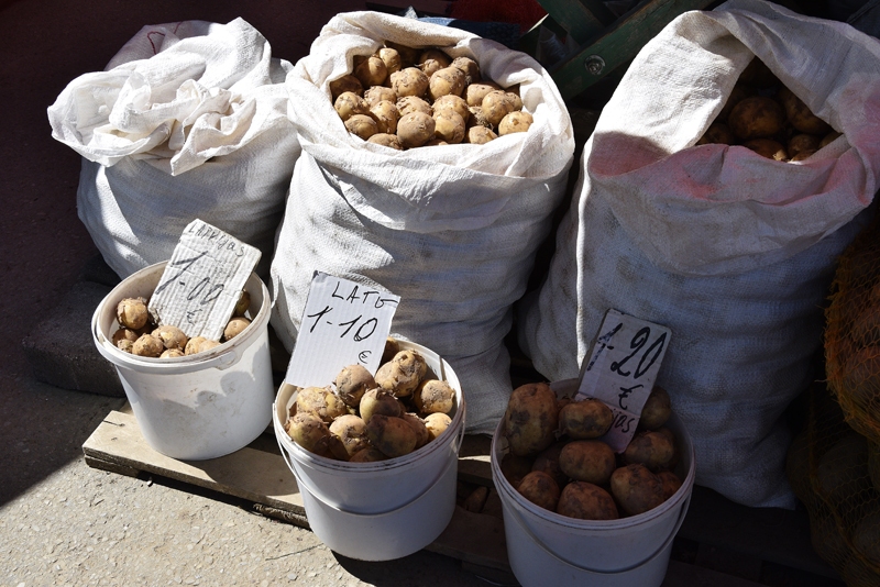 Bauzes tirgū Bauskā pagājušajā nedēļā bija nopērkami pašmāju kartupeļi. To cena atkarībā no bumbuļu lieluma svārstījās no 0,80 līdz 1,20 eiro par kilogramu.
Autors: Ivars Bogdanovs