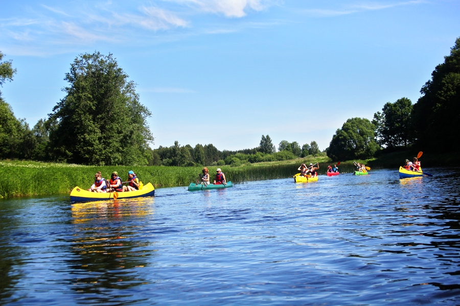 Mēmelē no Skaistkalnes līdz «Lejeniekiem» laivoja ap 140 projekta «Aplido, apceļo, apmīļo Latviju!» Leišmalītes posma dalībnieku.
Autors: Juris Smans