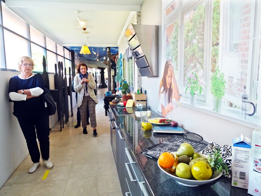 Beāta Bundule (no kreisās) Lauksaimniecības attīstības muzejā, kuru izveidojusi Dānijas Kultūras ministrija.
Autors: no LZF albuma