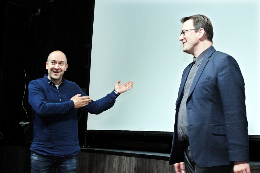 Filmas «Septiņdesmitie. Spožums un posts» režisori Kristians Luhaers (no labās) un Mareks Bērents.
Autors: Ingrīda Punka