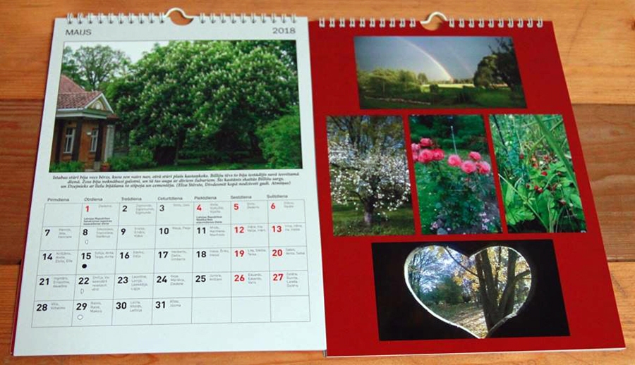 Kalendāra vāks attēlo četrus gadalaikus, kā aprakstīts Edvarta Virzas poēmā «Straumēni».
Autors: no «Billīšu» albuma