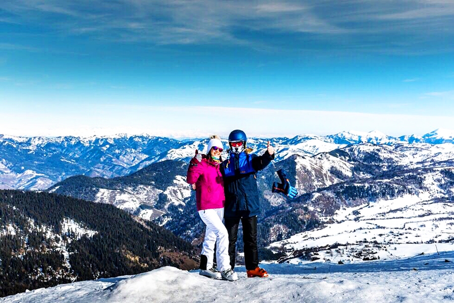 Justs un Alise vienā no kalnu virsotnēm.
Autors: no personiskā albuma