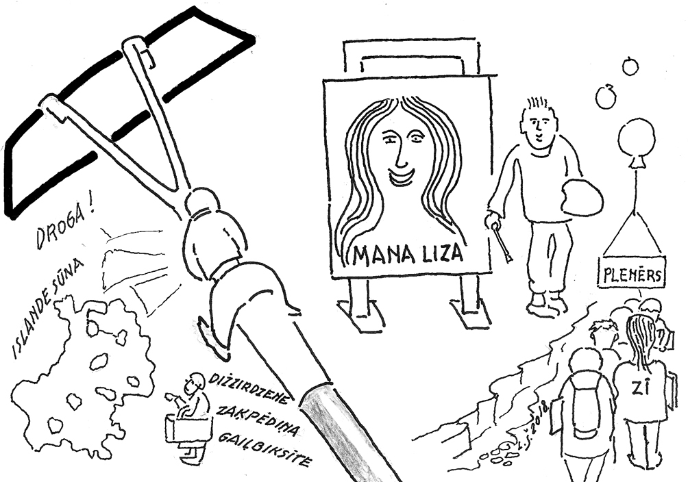 VASARA TIKAI REIZI GADĀ. FAKTS: skolēniem sākušās vasaras brīvdienas, kas jāpiepilda ar jaunu saturu, izvēloties strādāt un nopelnīt kādā valsts vai ģimenes uzņēmumā vai arī atpūtu pie dabas ar interesantu lasāmvielu un rotaļām. 
Ir laiks, kad atkal jājautā,/ Ko bērniem darīt vasarā,/ Vai draudzēties ar datoru,/ Kas bīstamāks par traktoru,/ Vai lielveikalā tīrīt grozus,/ Vai muzejdārzā ravēt rozes,/ Vai varbūt sportam roku dot/ Un iegūt to, ko citi prot./ Vēl kādam laime uzsmaidīs,/ Pie vecmāmiņas aizlaidīs,/ Tur ieklausīsies dabas ritmā –/ Cik skaista mūsu zeme dzimtā!/ Teic Miķelis bez morāles,/ Tik pats no savas pieredzes:/ Nekad vairs mūžā nebūs tā/ Kā saules gados – bērnībā.
Autors: Zīmējums – Laimonis Šulcs, rīmes – Daina Ziemele