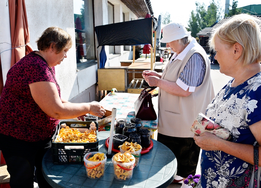 Vecumnieku novada iedzīvotāja Rita uz tirgu bija atvedusi četras kastes ar gailenēm.
Autors: Ivars Bogdanovs