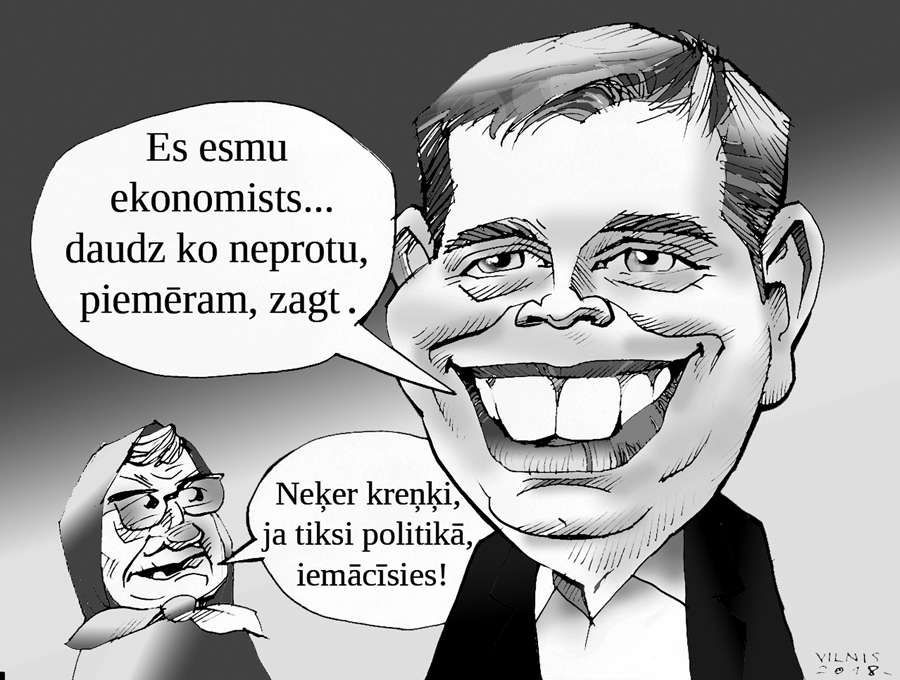 Krišjānis Feldmans, JKP saraksta līderis Zemgales vēlēšanu apgabalā, ir deklarējis, ka neprot zagt.
Autors: Vilnis Bulavs