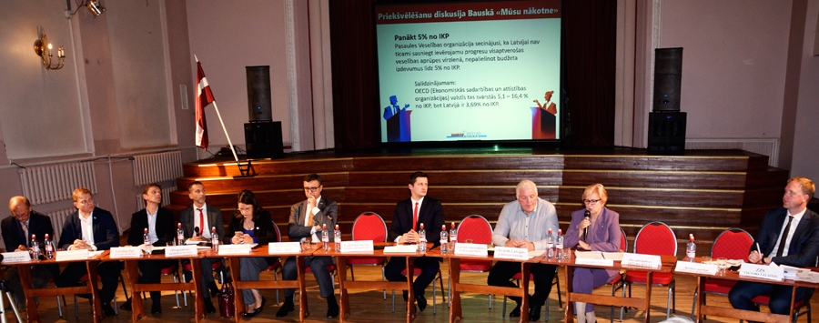 Priekšvēlēšanu diskusijā Bauskas kultūras centrā viena no debašu tēmām bija veselības aprūpes nākotne deputātu kandidātu redzējumā.
Autors: Ivars Bogdanovs