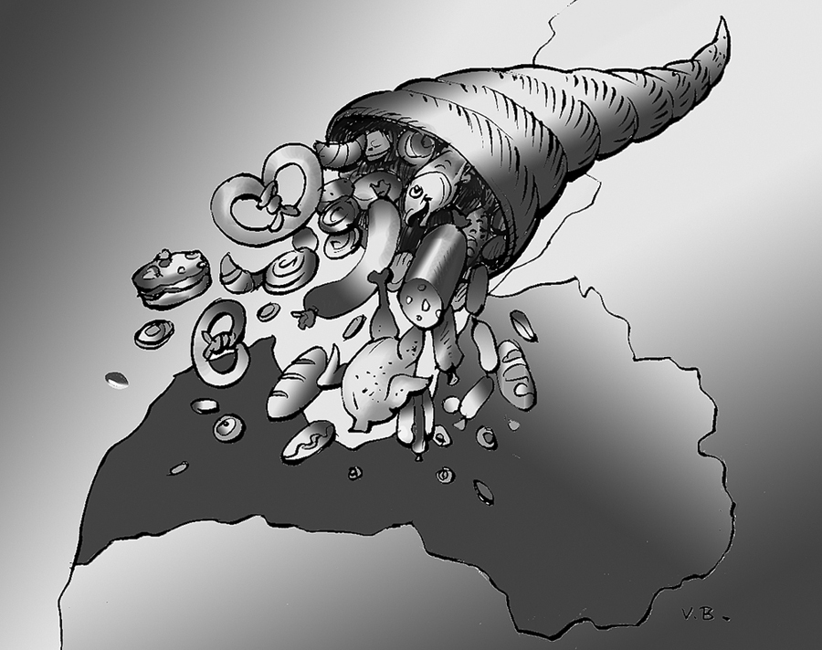 «TEV MŪŽAM DZĪVOT, LATVIJA!» FAKTS: svētdien, 18. novembrī, mūsu mīļotai, daudz cietušai un stiprai Tēvijai 100. dzimšanas diena.
Miķelis mazliet samulsis,/ Simtgadu mijā nonācis,/ Kur lai stiprākos vārdus rod,/ Ko vēl citu Tēvzemei dot?/ Zeme viena vēl nav nekas,/ Lai cik mīļas tās kontūras,/ Tā ir tauta, cilvēki mūsu,/ Arī pie Mēmeles, Mūsas./  Gana pašiem sevi ir pelt,/ Pienākums – galvu augstāk celt!/ Brīvi nav iedevis neviens cits,/ Tikai pašu latviešu spīts./ Dievs, dod skaitīt mums talantus,/ Ne shēmotāju miljonus,/ Tad spožāk mirdzēs zvaigznes trīs/ Un pasaule mūs apskaudīs.
Autors: Zīmējums – Vilnis Bulavs, rīmes – Daina Ziemele