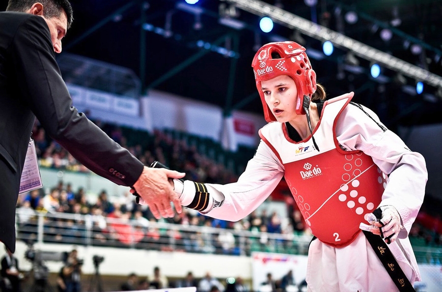 Inese Tarvida tekvondo sacīkstēs.
Autors: no I. Tarvidas albuma