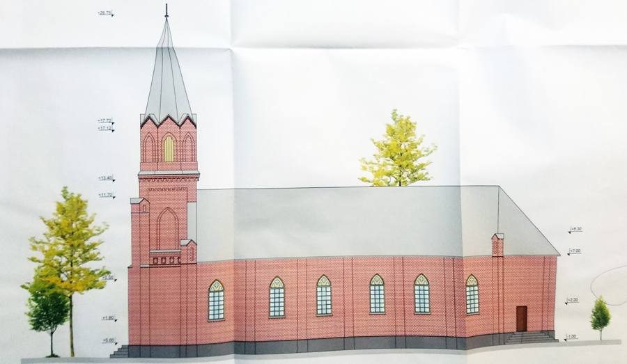 Baznīcas torņa atjaunošanas projekts ir detalizēti izstrādāts un visās instancēs saskaņots.
Autors: no Budbergas Sv. Pāvila ev. luteriskās draudzes arhīva