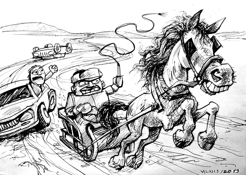 UZMANĪBU – ZIEMA! FAKTS: satriecoša ir ceļu satiksmes negadījumu statistika. Arī mūsu novados šoferi ignorē brauktuvju ziemas īpatnības, gājēji aizmirst, ka tumsā ir nemanāmi. Valsts policijā aprēķināts, ka 2018. gadā ceļu satiksmes negadījumos gājuši bojā 149 cilvēki. Tādējādi negadījumos bojāgājušo skaits varētu būt pieaudzis par 10%. 
Ziemai raksturīgs tāds «retums»,/ Mānīgs mēdz būt baltais segums./ Tikko parādījies ledus,/ Kājas slīd, un esi sēdus./ Ceļos mašīnu ka biezs,/ Bīstamības procents liels,/ Ātrums atļautajam pāri,/ Autiņš izvēlēsies grāvi./ Gājējs melns uz asfalta/ Dzīvei stundas neskaita,/ Jauns vai tāds, ko skāris vecums,/ Šoferim viņš nebūs redzams./ Miķelim kāpj mati stāvus,/ Dzirdot liktenīgos vārdus:/ Avārijā bojā gājis,/ Alkoholu pārdozējis./ Skaidri redzams tas pat aklam,/ Mūžu iztērējis aplam.
Autors: Zīmējums – Vilnis Bulavs, rīmes – Ilze Dureklīte