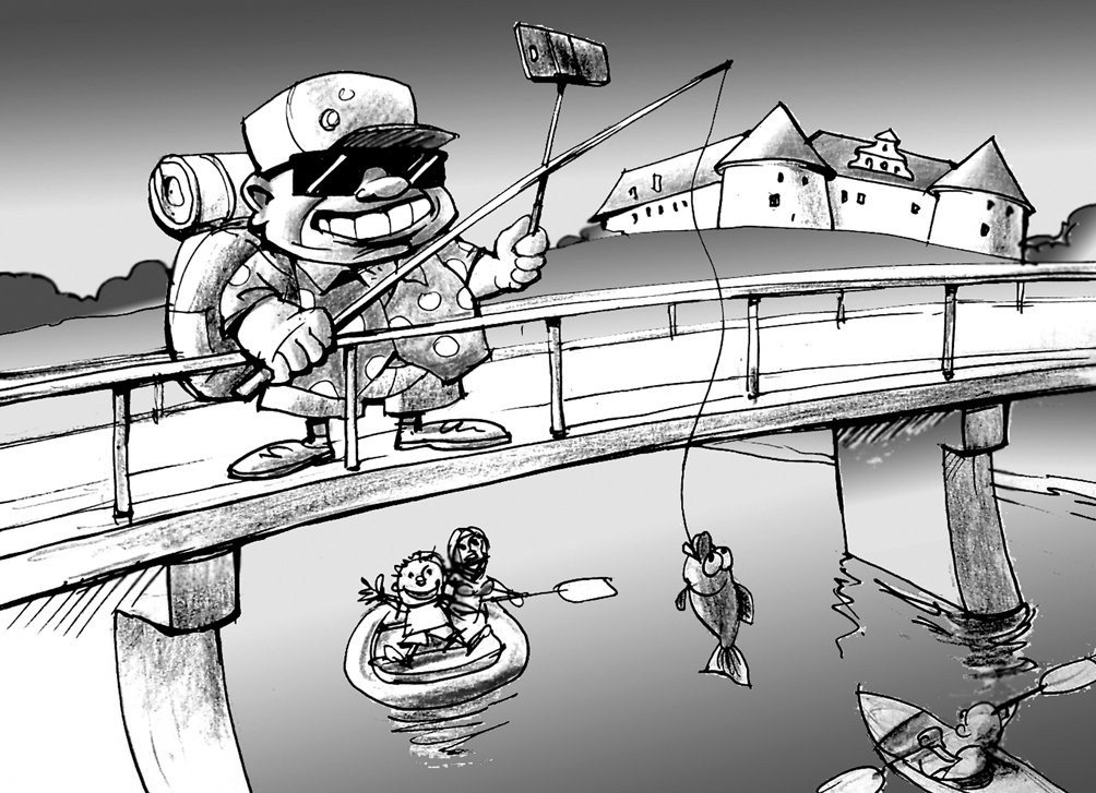 KATRAM NOVADAM SAVU «ODZIŅU!» FAKTS: no 1. līdz 3. februārim Ķīpsalā notiek 26. starptautiskā tūrisma izstāde-gadatirgus «Balttour 2019», kur vairāk nekā 850 dalībnieku piedāvā izdevīgākos ceļojumus un atpūtas galamērķus Latvijā un visā pasaulē. Kādi jaunumi no mūsu novadiem? Kādi izaicinājumi šogad tūrisma nozarē? Kā Bauskā un reģionā varētu piesaistīt tūristus uz vairākām dienām, ne tikai «caurskriešanai»?
No laiku laikiem tā lemts,/ Bauskai daudz dots un arī ņemts,/ Guļ pilsēta trīs upju krastos,/ Pland karogs pilstorņa mastā,/ «Fūres» veselo pušu šķeļ,/ Dārdoņu, izmešus gaisā ceļ,/ Tūrists, tai plūsmā iejauktais,/ Nejūt, kur sirds pukst šai pilsētai./ Miķelis zina, ar ko sākt,/ Vajag teikas un nostāstus vākt,/ Ko senie pagalmi slēpj/ Un vecļaudis atmiņās vērpj,/ Citu pie cita virtenē vērt,/ Gidu izziņu pūrā bērt,/ Katra ideja ir no svara –/ Kā Rundālē zemeņu Anna dara.
Autors: Zīmējums – Vilnis Bulavs, rīmes – Ilze Dureklīte