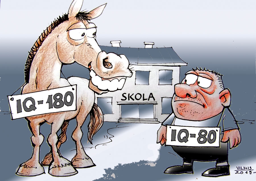 PASLĒPES? FAKTS: skolu direktori lūdz nepubliskot centralizēto eksāmenu rezultātus, jo tie nesniedzot pilnvērtīgu priekšstatu par skolā iegūstamās izglītības kvalitāti.
Jauno politiķu spēles/ Pedagogiem raisa mēles./ Vadība tiem prātus jauc,/ Maijā pat uz streiku sauc./ Algu jandāliņš nav beidzies,/ Citām prasībām laiks steigties:/ Eksāmenu rezultātus/ Saglabāt sev – neatklātus!/ Atšķirīgi vērtēts fakts,/ Kā diena savrupa no nakts:/ Miķelim šķiet – kas te slēpjams,/ Skolotājiem – diskutējams./ Sabiedrība izjūt bažas,/ Kāda druvā, kāda skolā raža?/ Apcirkņus ja turēs ciet,/ Būsim vīlušies nudien.
Autors: Zīmējums – Vilnis Bulavs, rīmes – Daina Ziemele