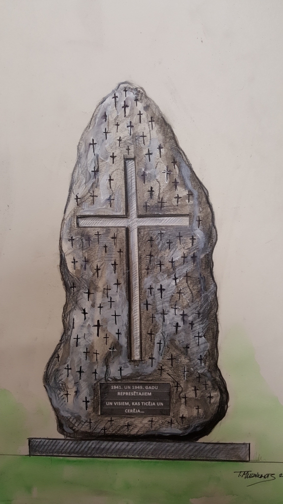 Represēto piemiņai top šāds obelisks no vietējā Budbergas laukakmens.
Autors: no Budbergas Sv. Pāvila draudzes arhīva.