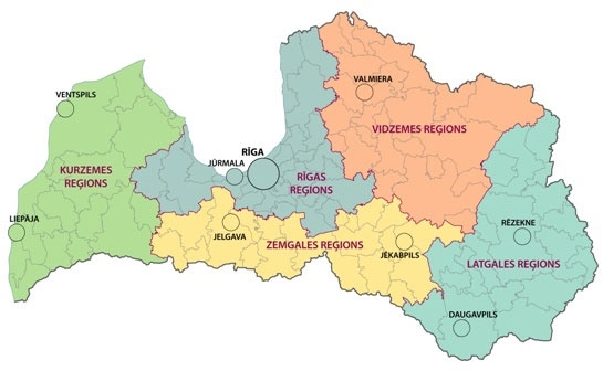 Otrā līmeņa pašvaldību modelis, ko piedāvā Andris Miglavs, Māris Pūķis un Pēteris Šķiņķis.
Autors: No pētījuma prezentācijas materiāliem