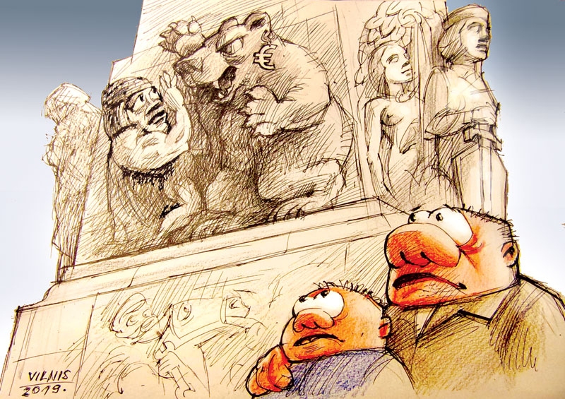 «IMANTA NEVAID MIRIS…» FAKTS: novembris iesācies īpaši tumšs, miglas piesūcies, bet vēsturei labpaticies tieši šajā mēnesī iekārtot valstij  un mums visiem gaišākos svētkus – pirmdien, Lāčplēša diena, kad atzīmēsim arī 100. gadadienu kopš Latvijas armijas uzvaras pār Bermonta karaspēku.
Miķelis meklē varoņus,/ Viesturus  un Namejus,/ Kalpakus un Tālivalžus,/ Vienā vārdā  – Lāčplēšus./ Ļaudis teic – tu velti meklē/  Šajā alkatības peklē,/ «Topā» oligarhu sejas,/ Bet par Antiņiem tik smejas./ Cerības uz nākotni,/ Citas ēras sākotni,/ Bērnu ačelēs tā mirdz,/ Valoda kā strautiņš irdz,/ Kad tie vecākiem pie rokas/ Svētkos gaismu iedegt dodas./ Vēl tiem jābriedina spars –/ Pazudis nav varoņgars.
Autors: Zīmējums – Vilnis Bulavs, rīmes – Daina Ziemele