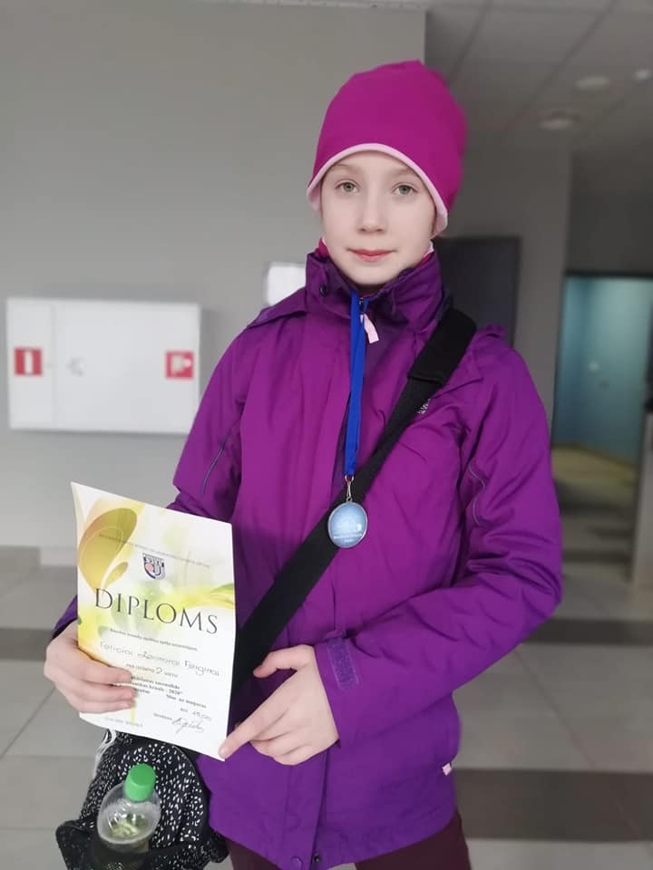 Felicitai Leonorai Feiginai otrā vieta peldējumā uz muguras.
Autors: bauskassportaskola.lv