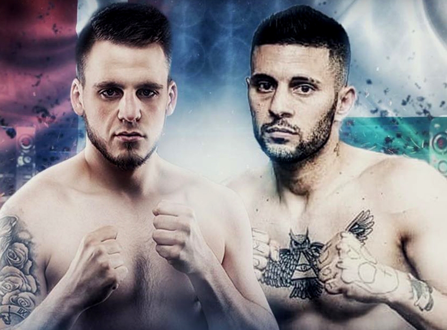 Emīls Špīss (no kreisās) boksa mačā tiksies ar itālieti Paskvālu Delli Paoli.
Autors: Publicitātes attēls.